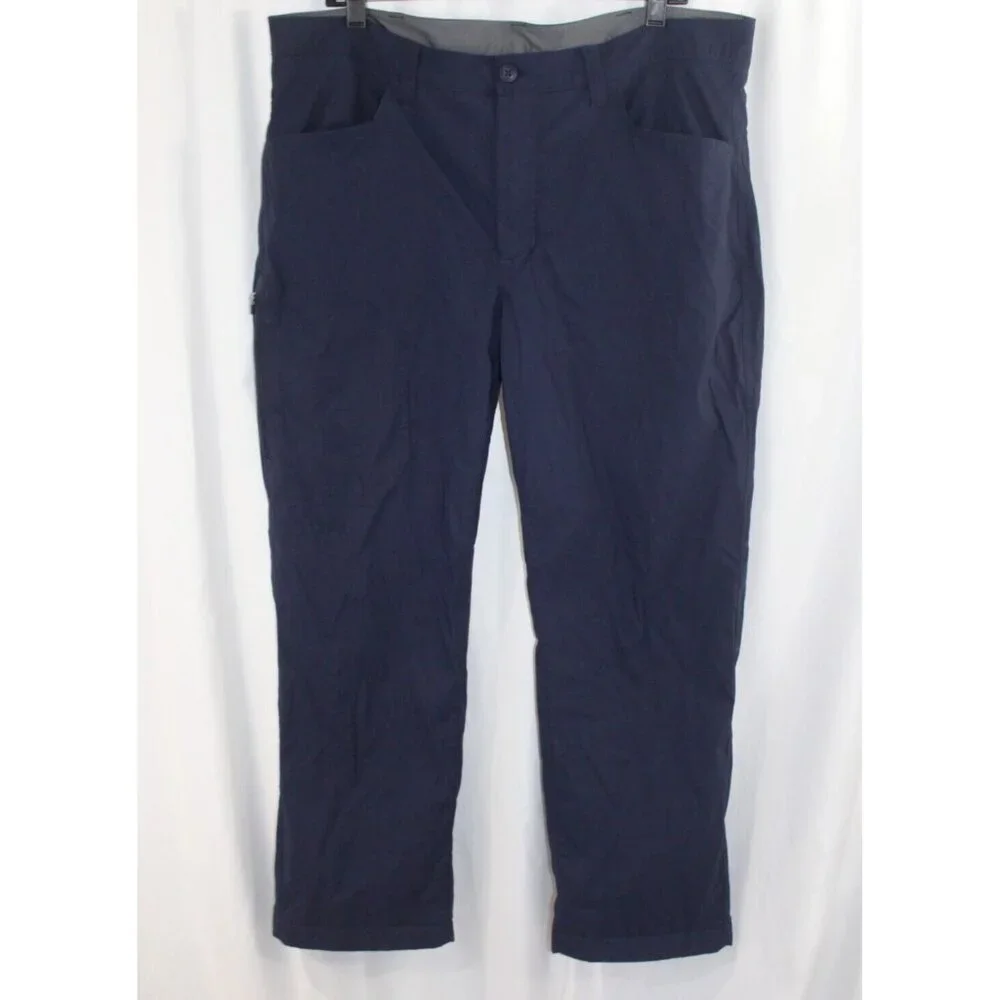 Eddie Bauer Mens Blue Fleece Lined Outdoor Hiking Pants 38x30 ACTUAL 28 - Picture 1 of 5